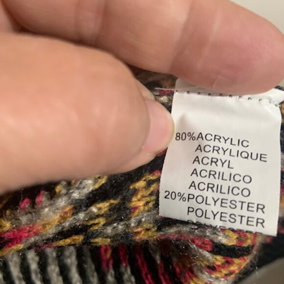 John Fashion Aztec Boho Open Front Long Sleeve Women's Sweater - Size L - Picture 5 of 8